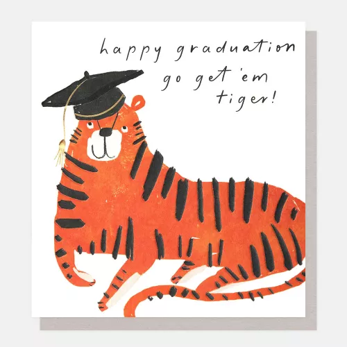 Tiger In Mortar Board Graduation Card