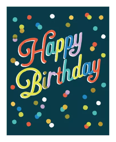 HAPPY BIRTHDAY NAVY SPOTS CARD
