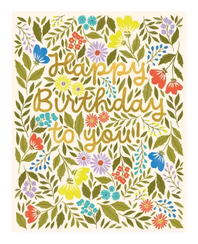Birthday Flowers & Foliage Card