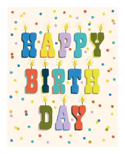 HAPPY BIRTHDAY CANDLES TEXT CARD