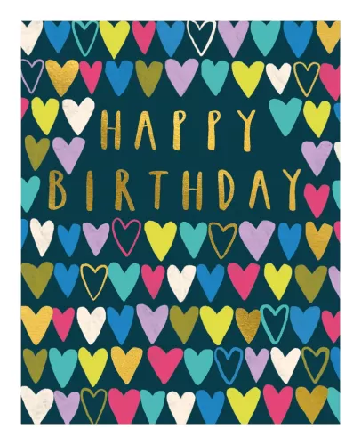 HAPPY BIRTHDAY HEARTS CARD