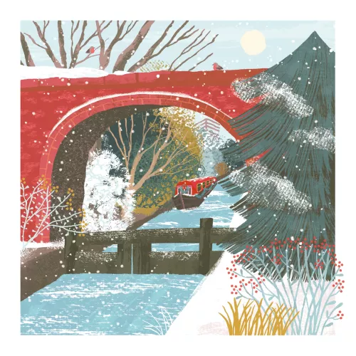WINTER CANAL OVER THE ISLES XMAS CARD