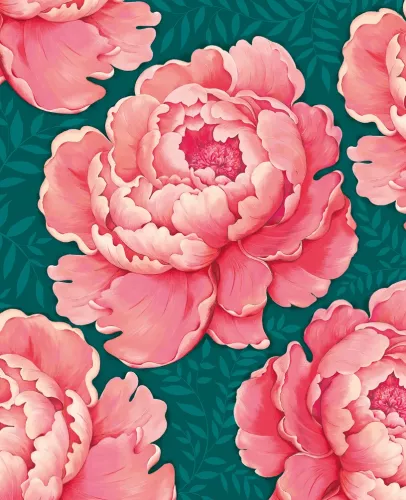 Agnes Large Pink Flowers Card