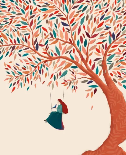 Agnes Woman On Swing Card
