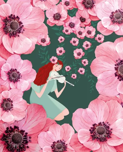 Agnes Woman & Violin Card