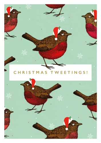 Chrstmas Tweetings Rock On Card