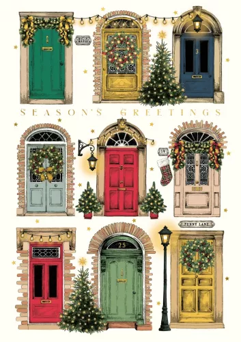 Front Doors Penny Lane Xmas Card
