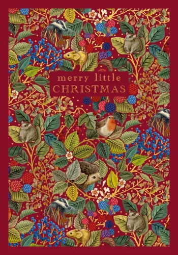 Winter Opulence Merry Xmas Burgundy Xmas Card