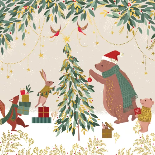 Woodland Tales Tree Sara Miller Lux Box 8 Cards & Envelopes