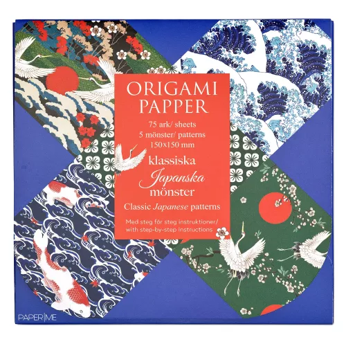 Origami Klassiska Japanska Mönster 75 ark, 5 motiv