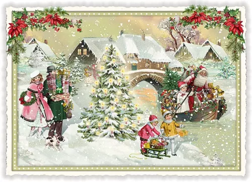 Christmas boatride Christmas, Postcard
