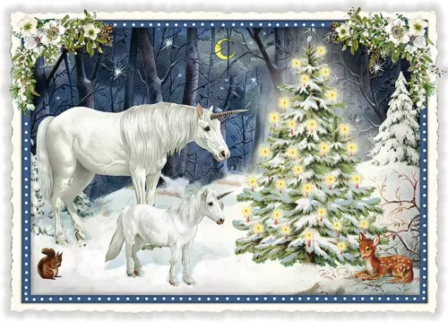 Unicorn Christmas, Postcard