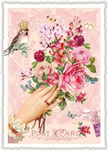 Bouquet with Flowers, Postcard