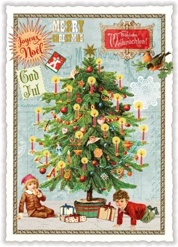 Children under the Christmas Tree Christmas, Postcard
