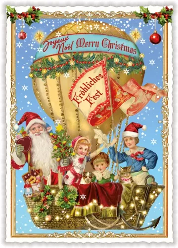 Air Balloon Christmas, Postcard