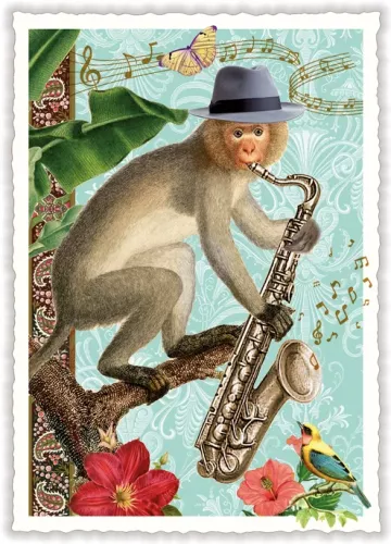Monkey with Hat, Postcard