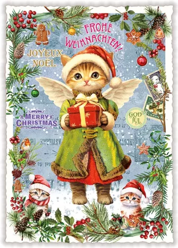 Merry Christmas - Fröhliche Weihnachten - Joyeux Noel (Hoch), Postcard