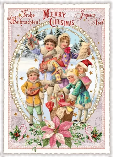 Merry Christmas - Fröhliche Weihnachten - Joyeux Noel (Hoch), Postcard