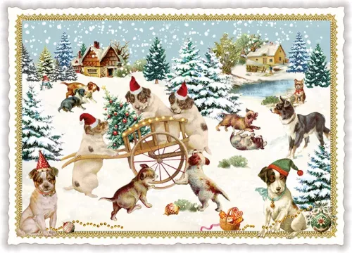 Dogs In The Snow Without Text (Landscape) TS059
