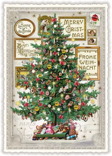 Merry Christmas - Frohe Weihnacht - Bonne Année (Hoch) TS037, Postcard