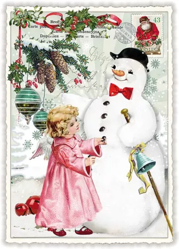 Snowman Christmas Postcard