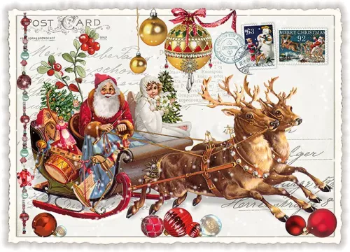 Santas Sleigh Christmas Postcard