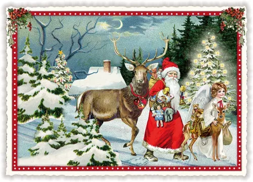 Walk in the forest Christmas Postcard