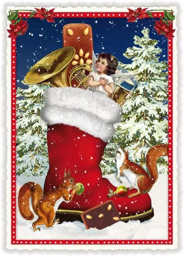 Christmas Boot Christmas Postcard