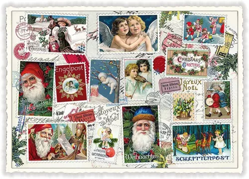 Christmas Stamps Christmas Postcard