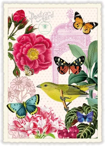 Butterflies and Flowers, Postcard