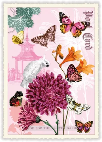 Flowers and Butterflies, Postcard