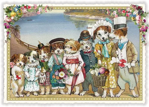 Dogfamily, Postcard