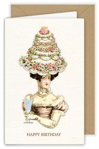 Lady with Birthdaycake, Greeting Card