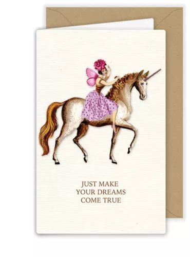 Unicorn with Fairy, Greeting Card