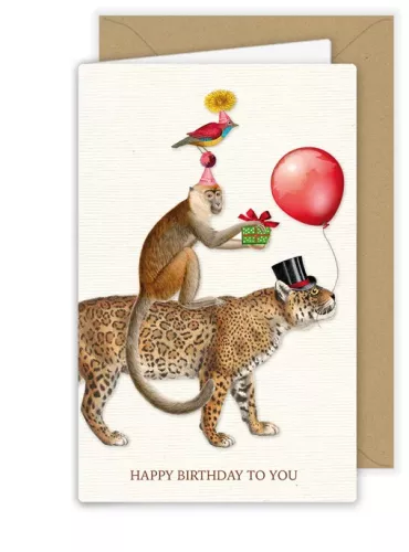 Fancy Animals with Hats, Greeting Card