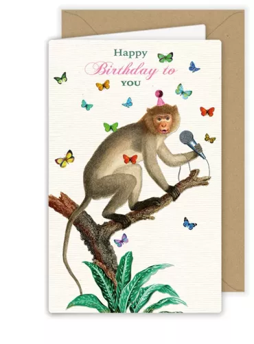 Singing Monkey, Greeting Card