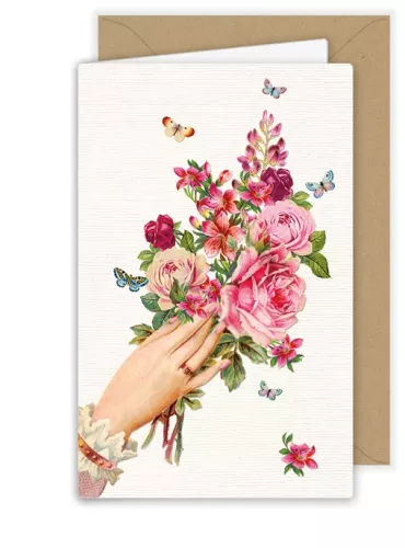 Pink Flowers, Greeting Card