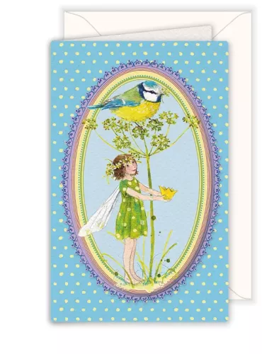 Elf with Great Tit, Greeting Card