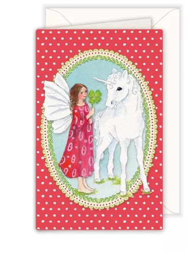 Elf with Unicorn, Greeting Card
