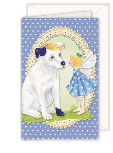 Elf with Dog, Greeting Card