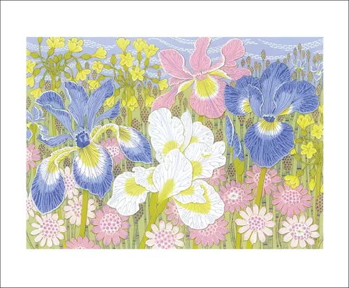 The May Garden by Angie Lewin, Greeting card
