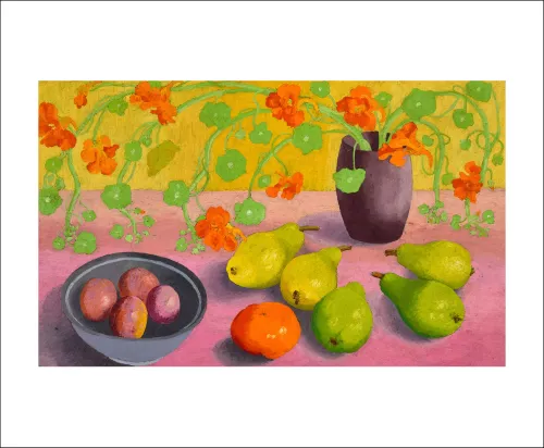 Still Life, Nasturtiums and Pears by Cedric Morris