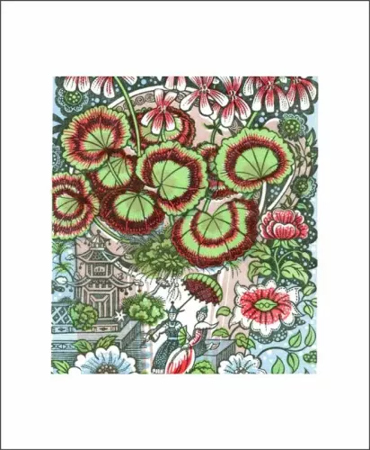 Pelargonium by Angie Lewin, Greeting card