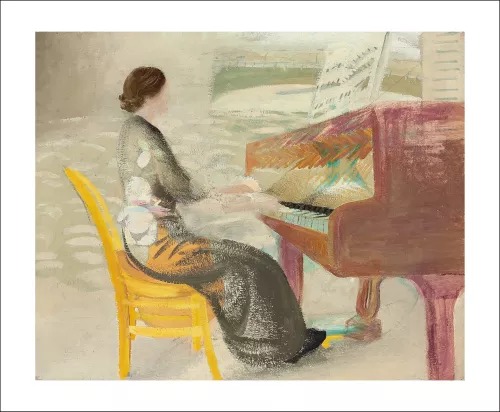Woman Playing the Piano by Winifred Nicholson, Greeting card