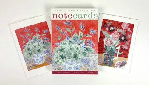 Brunnera in a Pheasant Cup & Hellebore and 'Magic City' Jug by Angie Lewin, Notecard Wallet