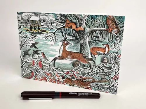 Winter Woodland advent card by Angela Harding