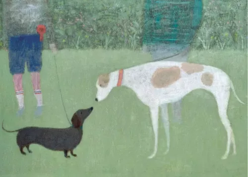 Meeting at the Dog Show, Greeting Card