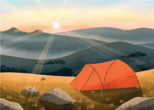 Dartmoor Camping, Greeting Card