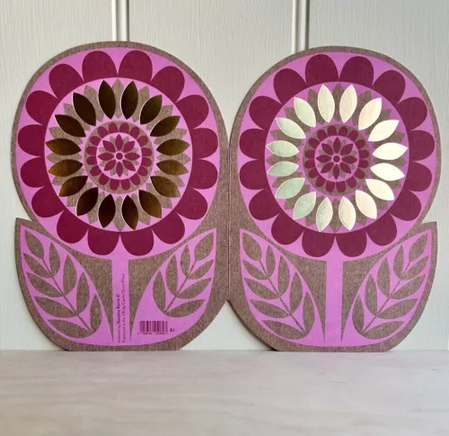 Flower – Pink & Gold, Greeting Card