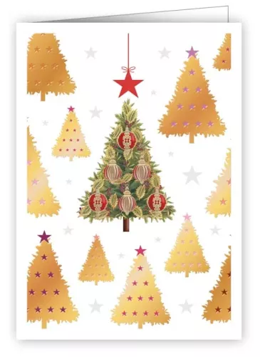 Golden Christmas Trees, Mini Cards